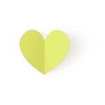 A paper cut out yellow heart